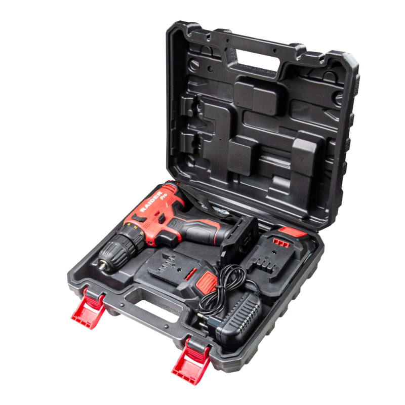 RAIDER Bormasina Li-Ion 20v 2x2Ah, 2 viteze, mandrina 10mm, cuplu 44Nm
