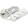 VOREL Prelungitor electric cu impamantare, 3 prize, 3 m, Alb, Plastic