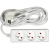 VOREL Prelungitor electric cu impamantare, 3 prize, 3 m, Alb, Plastic