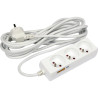 VOREL Prelungitor electric cu impamantare, 3 prize, 5 m, Alb, Plastic