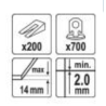 VOREL Set accesorii nivelare placi 2 mm, 700 cleme+200 pene+cleste