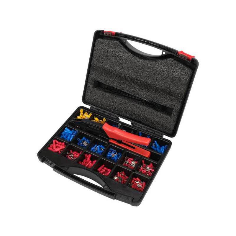YATO Set conectori electrici si cleste de sertizat, 551 piese