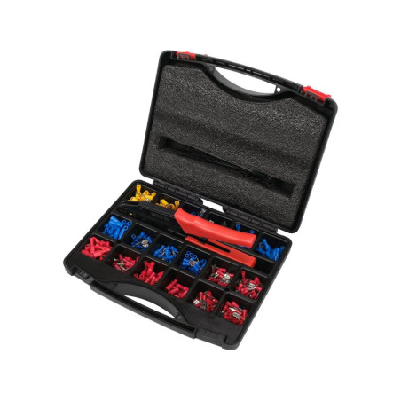 YATO Set conectori electrici si cleste de sertizat, 551 piese