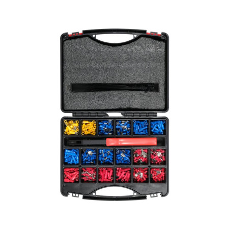 YATO Set conectori electrici si cleste de sertizat, 551 piese