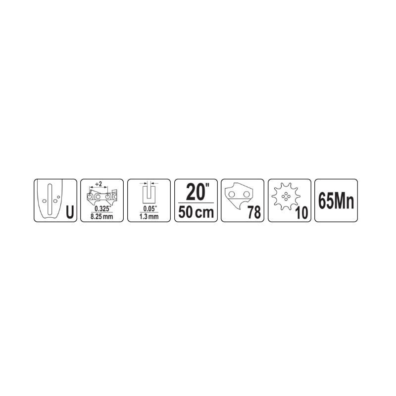 YATO Lama drujba tip U, lungime 500mm, pas 0.325, grosime 1.3 mm, 78 T