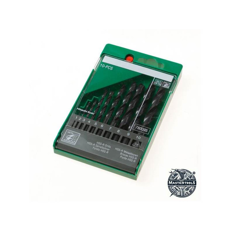 HIKOKI (HITACHI) Set 10 burghie metal 1-10 mm x 1.0mm, tija cilindrica