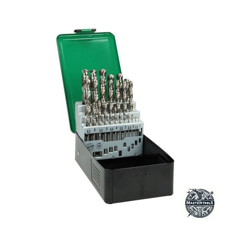 HIKOKI Set 25 burghie pentru metal, HSS-G, 1-13 mm, tija cilindrica