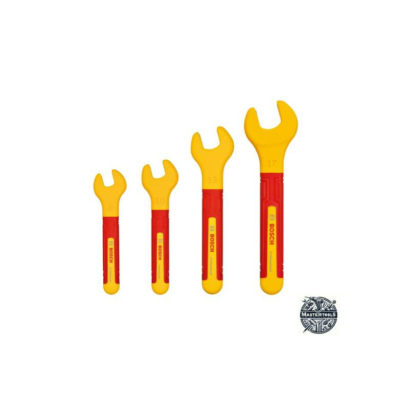 1600A02NE8 BOSCH Set 4 chei fixe izolate VDE, deschidere chei 8-10-13-17 mm, husa textila