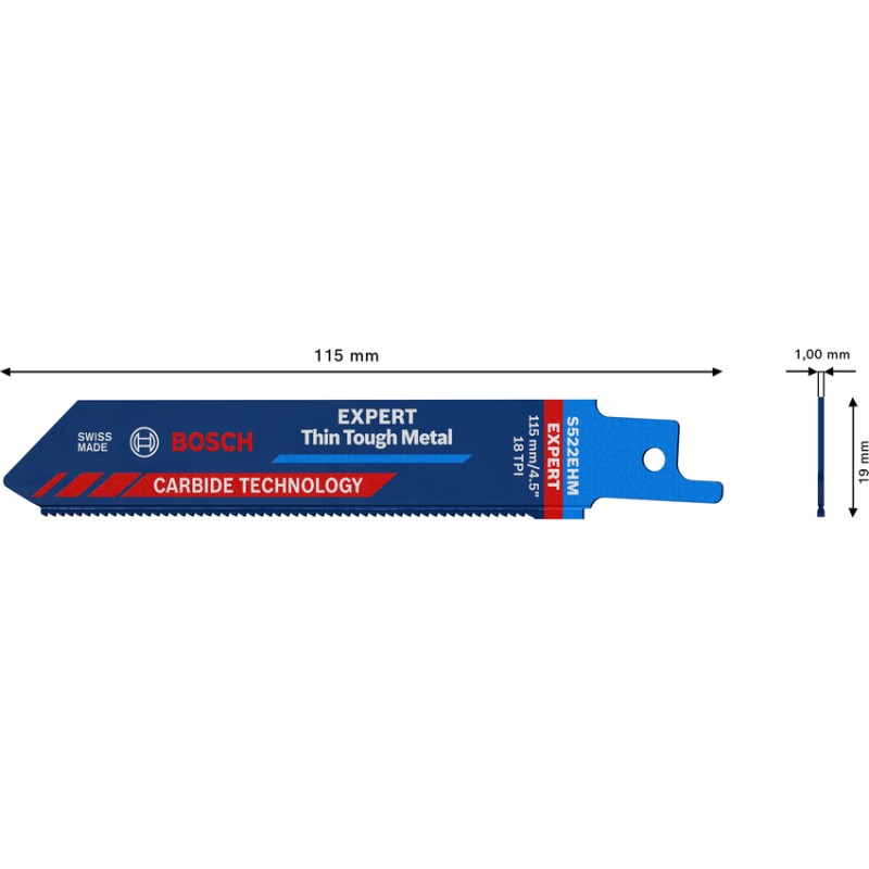 2608900359 BOSCH EXPERT Panza fierastrau sabie Thin Tough Metal, 115 mm lungime