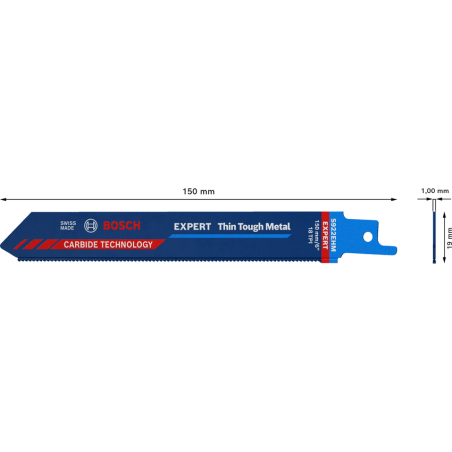 2608900362 BOSCH EXPERT Set 10 panze de fierastrau sabie pentru inox/profile din otel, Thin Tough Metal, lungime 150 mm 2608900362 BOSCH EXPERT Set 10 panze de fierastrau sabie pentru inox/profile din otel, Thin Tough Metal, lungime 150 mm