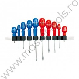 61600 VOREL Set 10 surubelnite HI-TEC,varfuri drepte si cruce Phillips