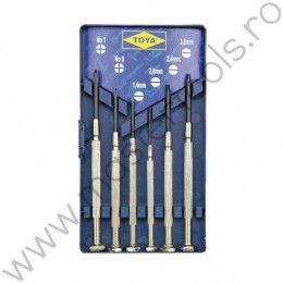 64310 VOREL Set 6 surubelnite de precizie, varfuri drepte si in cruce