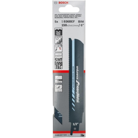 BOSCH EXPERT Set 5 panze fierastrau sabie pentru metal lungime 150 mm