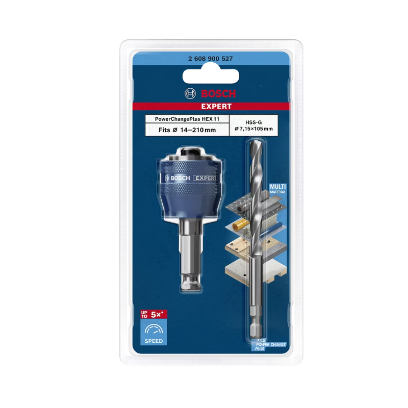 2608900527 BOSCH EXPERT Adaptor carota HEX11 cu burghiu centrare HSS-G, 7.15 x 105 mm