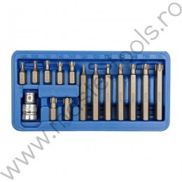 66580 VOREL Trusa biti TORX si adaptor, 15 piese