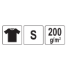 YATO YT-78420 Tricou negru 95% bumbac, 5% elastan, marimea S