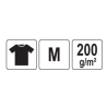 YT-78421 YATO Tricou negru 95% bumbac, 5% elastan, marimea M
