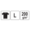 YATO Tricou negru 95% bumbac, 5% elastan, marimea L YT-78422