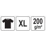 YT-78423 YATO Tricou negru 95% bumbac, 5% elastan, marimea XL