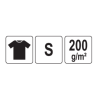 YATO YT-78426 Tricou alb 95% bumbac, 5% elastan, marimea S