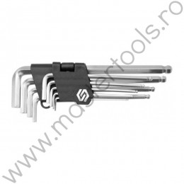 56477 VOREL Set 9 chei imbus hexagonale cu bila, 2-10 mm