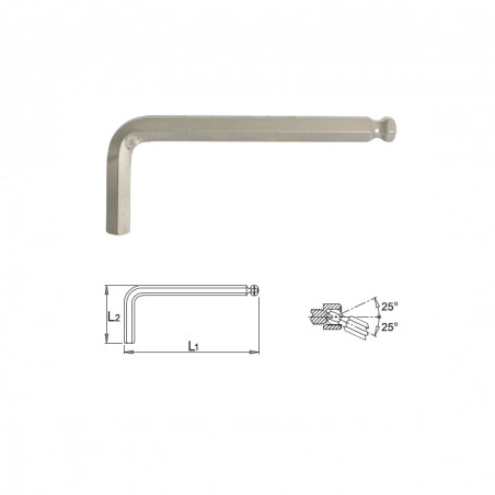 UNIOR Cheie imbus hexagonal cu cap sferic 220/3S. 8 mm