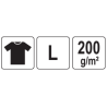 YT-78452 YATO Tricou gri 95% bumbac, 5% elastan, marimea L