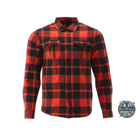 Camasa in carouri din flanel, 100% bumbac, rosu-negru, marimea L