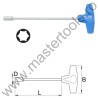 UNIOR Cheie cu maner de plastic in T 193N, 12 mm