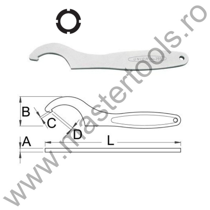 UNIOR Cheie cu gheara 255/2, 58 - 62 mm