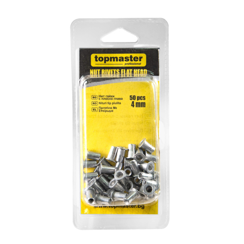 Top Master Pro Set 50 piulite nituibile, diametru 4 mm