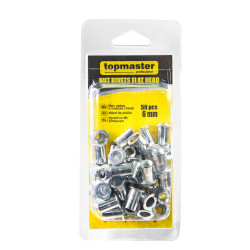 Top Master Pro Set 50 piulite nituibile, diametru 6 mm