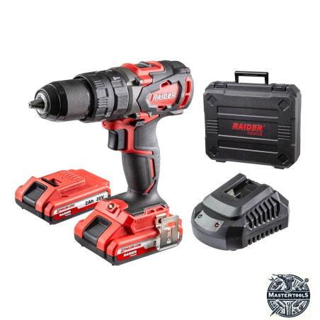 RAIDER Bormasina cu percutie Li-Ion 20V 2x2Ah,62Nm, mandrinei 1.5-13mm
