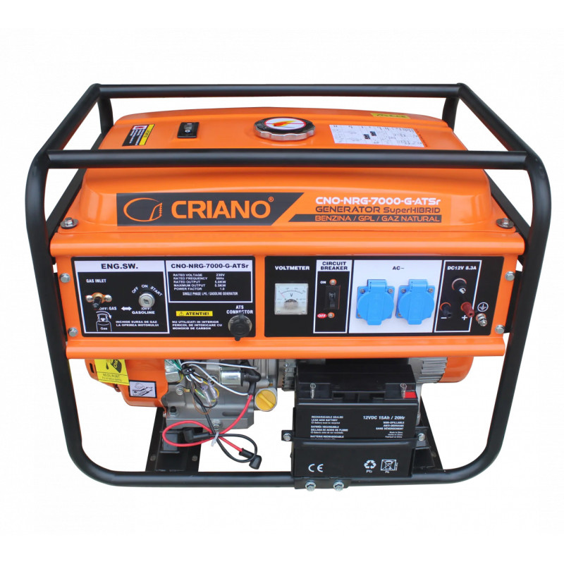 Generator de curent 5.5 kW SuperHIBRID (GPL + Gaz Natural + Benzina) cu posibilitate de Automatizare - CRIANO