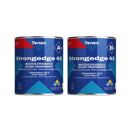 Adeziv / mastic epoxy solid transparent, pt. ceramica, piatra naturala si quartz - Tenax StrongEdge 45 part B, 0,5kg