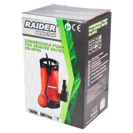 RAIDER Pompa submersibila pentru apa murdara 550 W, 1", 208 L/min, 7 m
