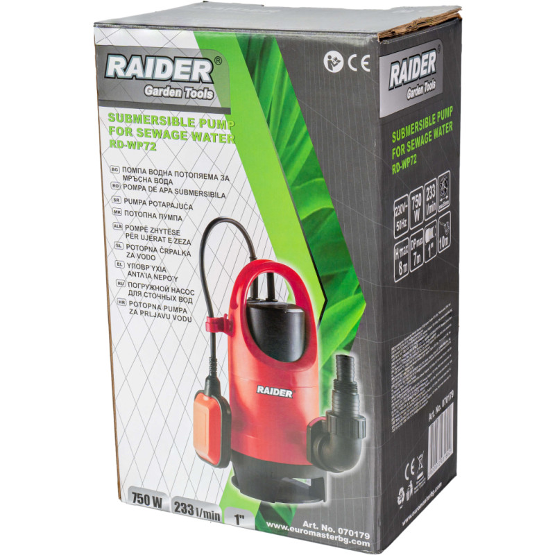 RAIDER Pompa submersibila apa murdara 750W, 1", 233L/min, 8m,35mm,360°