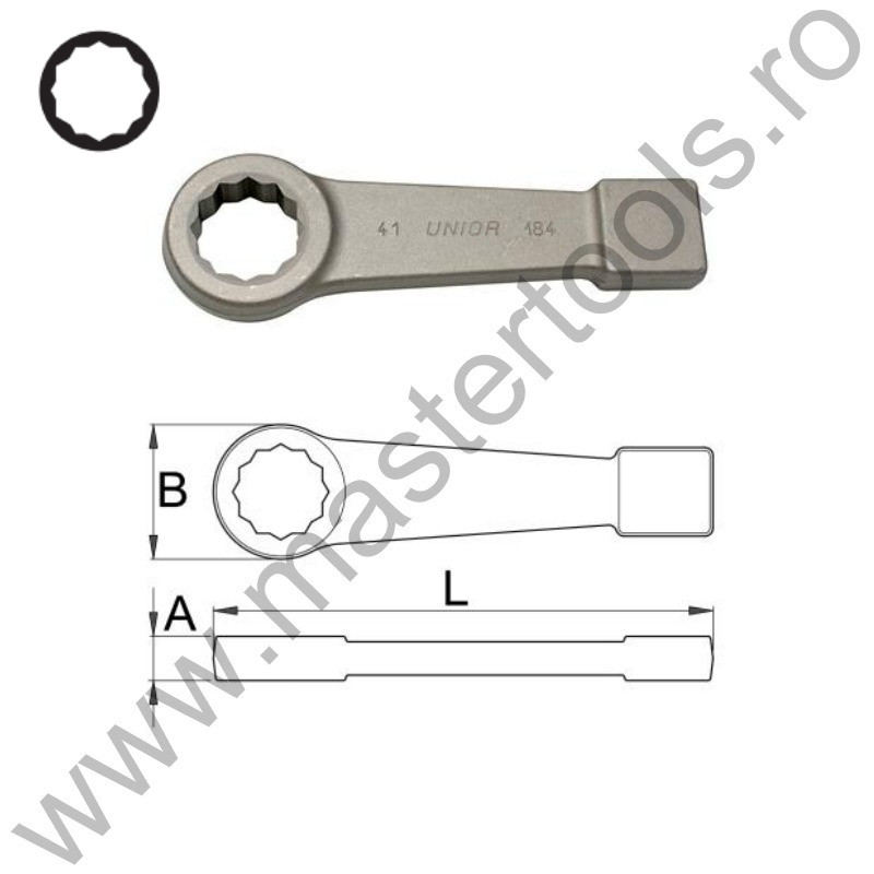 UNIOR Cheie inelara de soc 184/7, 125 mm