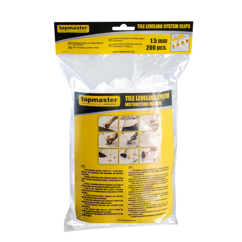 TopMasterPro Clipsuri pentru sistem nivelare al placilor ceramice 200 buc