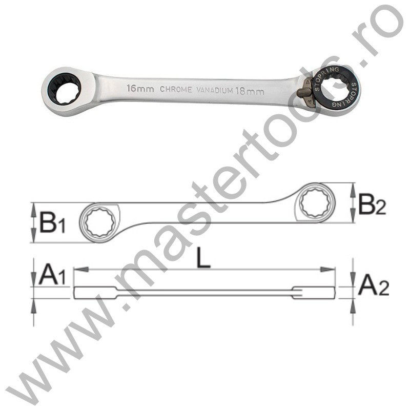 UNIOR Cheie combinata forjata cu clichet 170/2, 8 x 10 mm