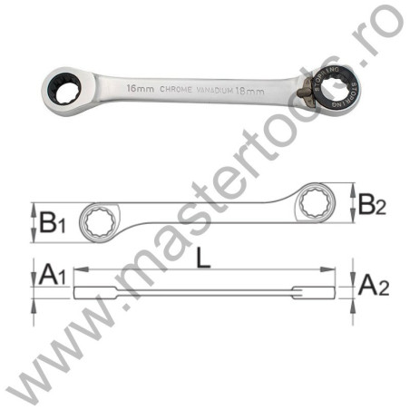 UNIOR Cheie combinata forjata cu clichet 170/2, 8 x 10 mm