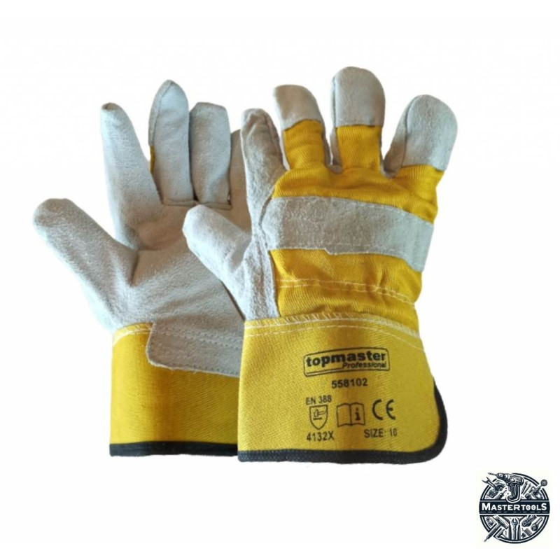 TopMasterPro Manusi pentru constructii, marime universala, piele vitel
