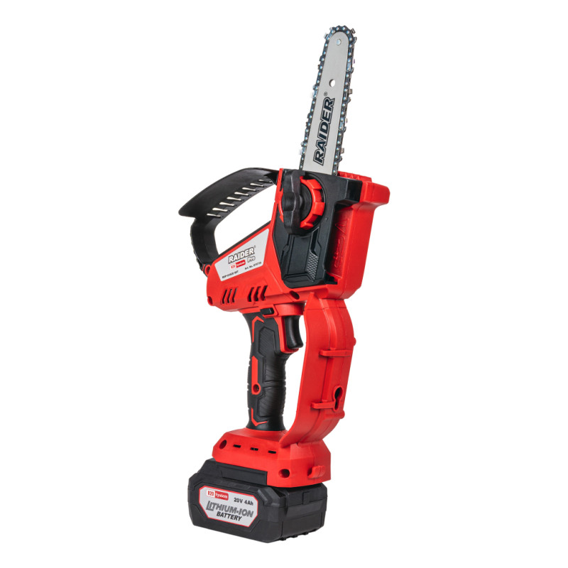 RAIDER Mini Fierastrau cu lant cu Li-Ion 20V 4Ah, pas lant 1/4, 150mm