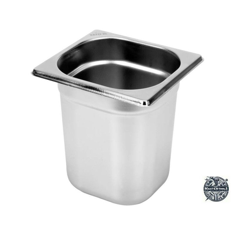 YATO GASTRO Tava gastronorm Inox, 3.4 l, 17.6 cm, Argintiu, GN 1/6