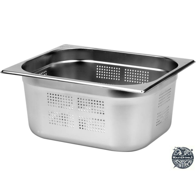 YATO GASTRO Tava gastronorm perforata,Inox,9.5 l,32.5cm,Argintiu,GN1/2