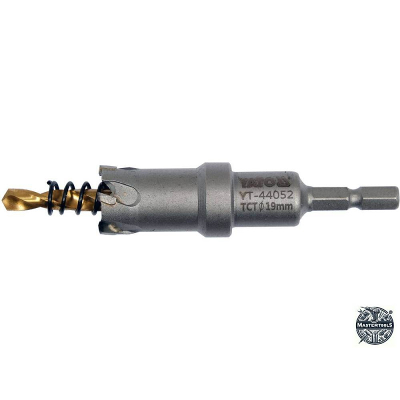 YT-44052 YATO Carota TCT pentru metal, diametru 19 mm, hex 1/4