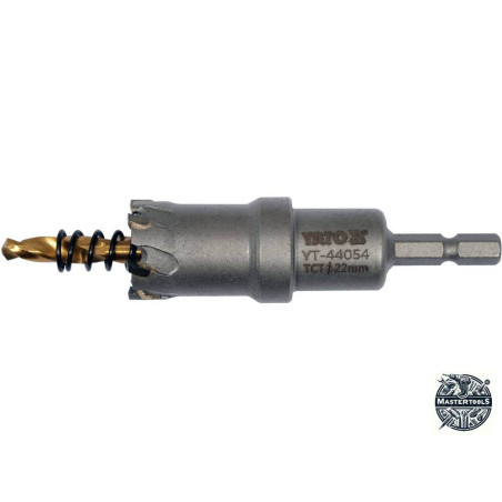 YATO Carota TCT pentru metal YT-44054, diametru 22 mm, hex 1/4