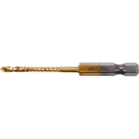 YATO Burghiu freza pentru metal, 3mm, hex 1/4, Auriu
