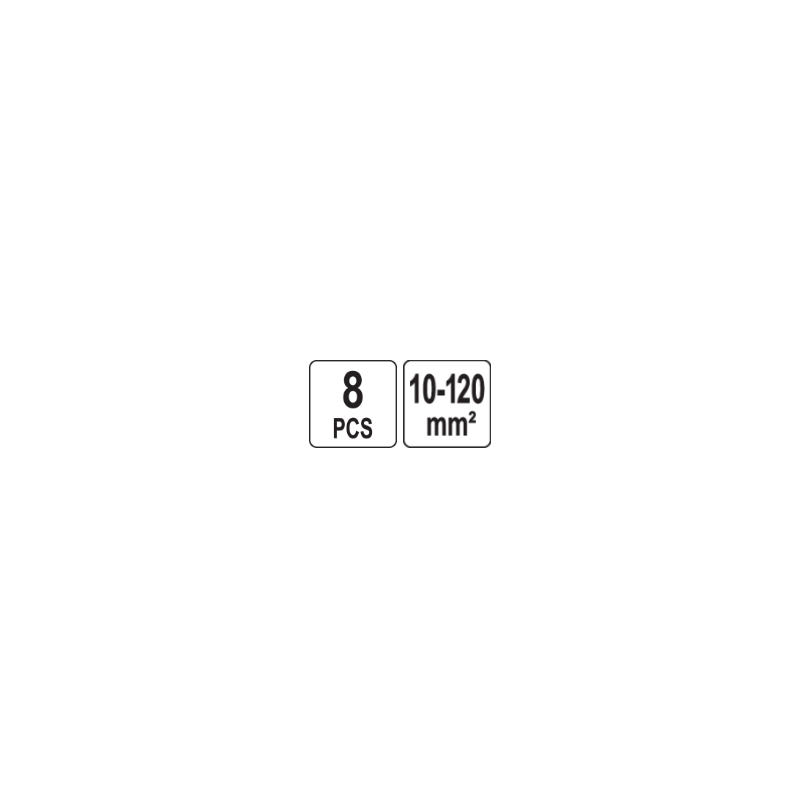 YATO Set 8 matrite interschimbabile, 10-120 mm2 pentru presa hidraulica manuala YT-22860