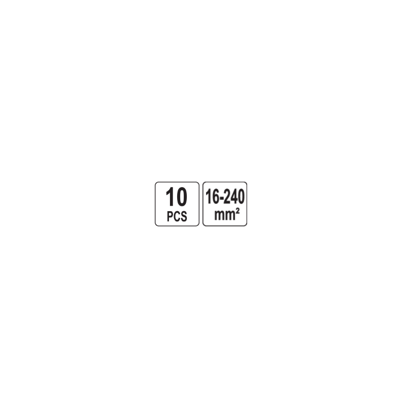 YATO Set 10 matrite interschimbabile, 16-240 mm2 pentru presa hidraulica manuala YT-22861